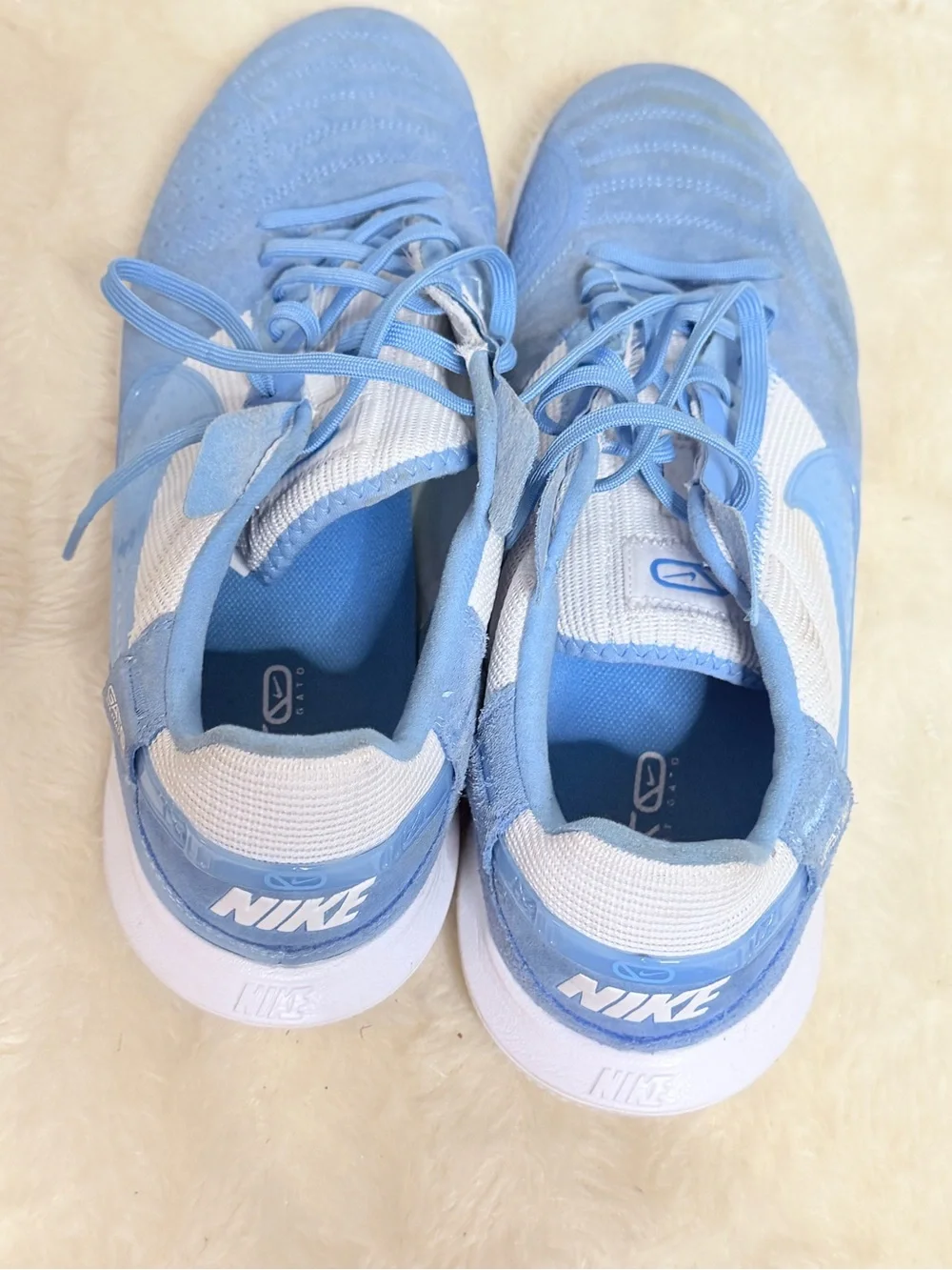 Nike StreetGato University Suede Indoor Soccer Mens 10 Blue White DC8466-400 EUC